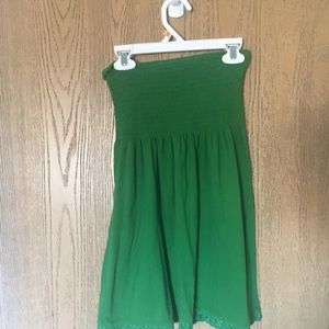Arizona Strapless comfy green little girl dress